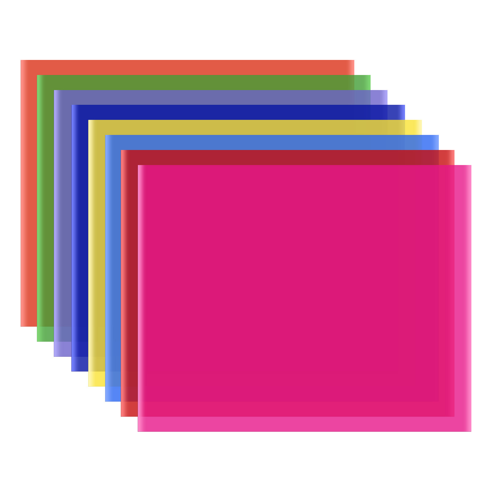 Coloured Gel Set - 8 Colors/set PET Transparent Gel Lighting