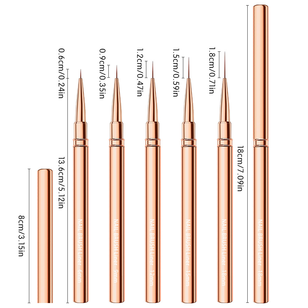 5pcs Nail Art Liner Brushes Se - Coloured Gel Set recension och pris