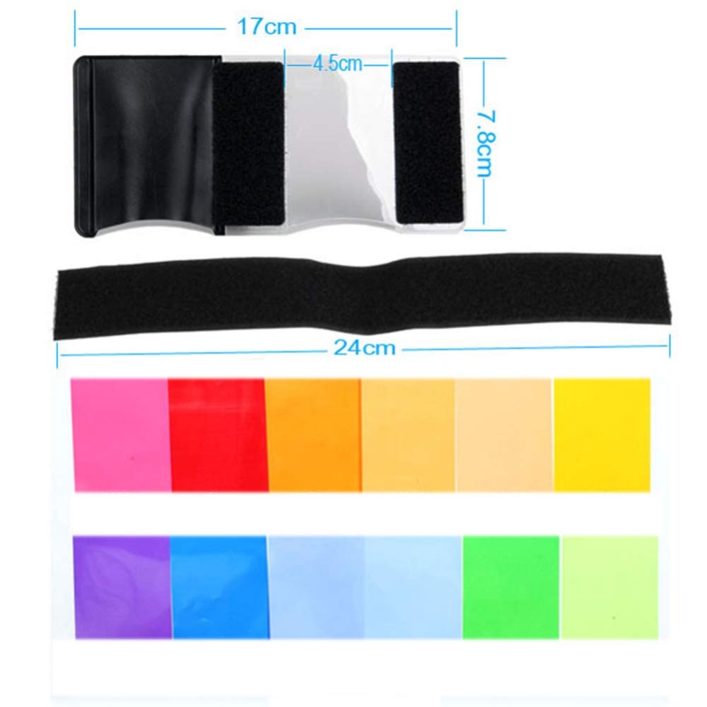 12 Colors Camera Flash Gels Li - Photography Lighting Meter recension och pris