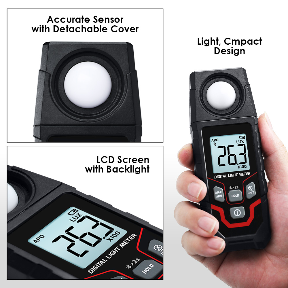 Bluetooth Digital Lux Meter w/ - Photography Lighting Meter recension och pris
