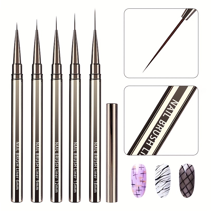 5PCS Nail Art Liner Brushes Ha - Coloured Gel Set recension och pris